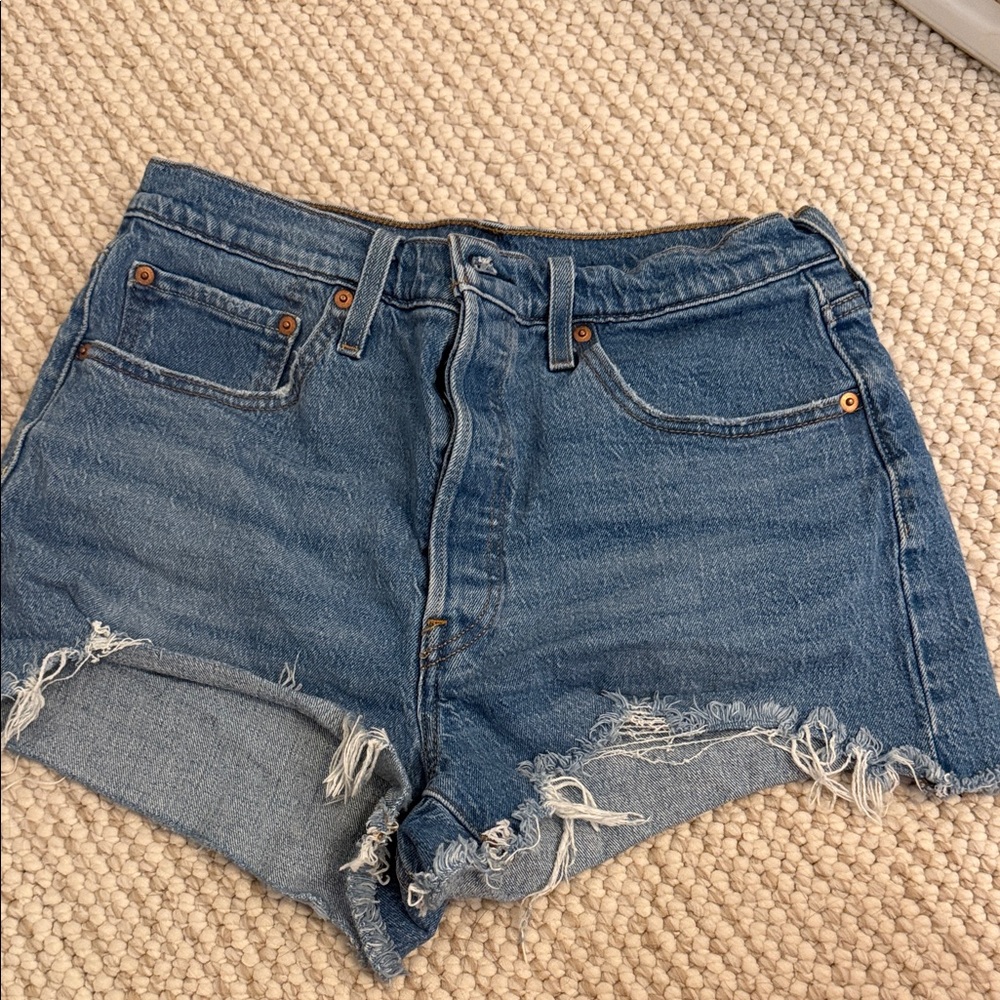Levi's Distressed Blue Jean Shorts